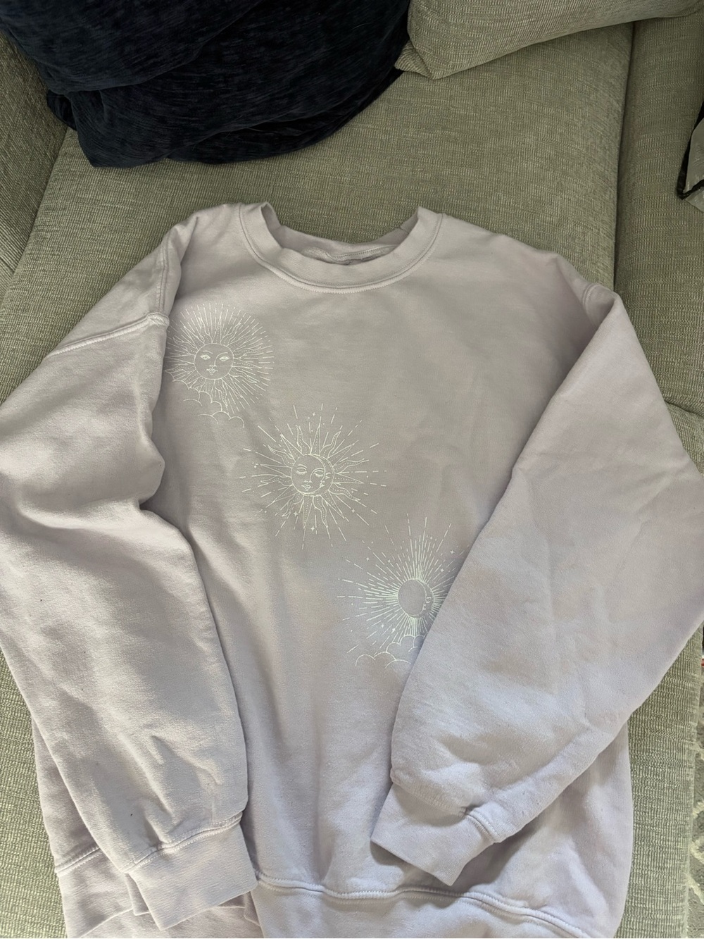 PacSun Light Lavender Sun Graphic Crewneck Sweatshirt